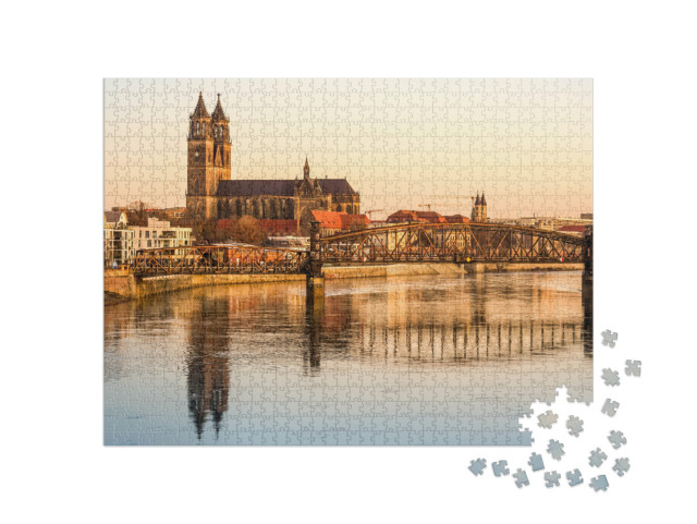 Puzzle 1000 Teile „Magdeburg, Landeshauptstadt von Sachsen-Anhalt, Deutschland“