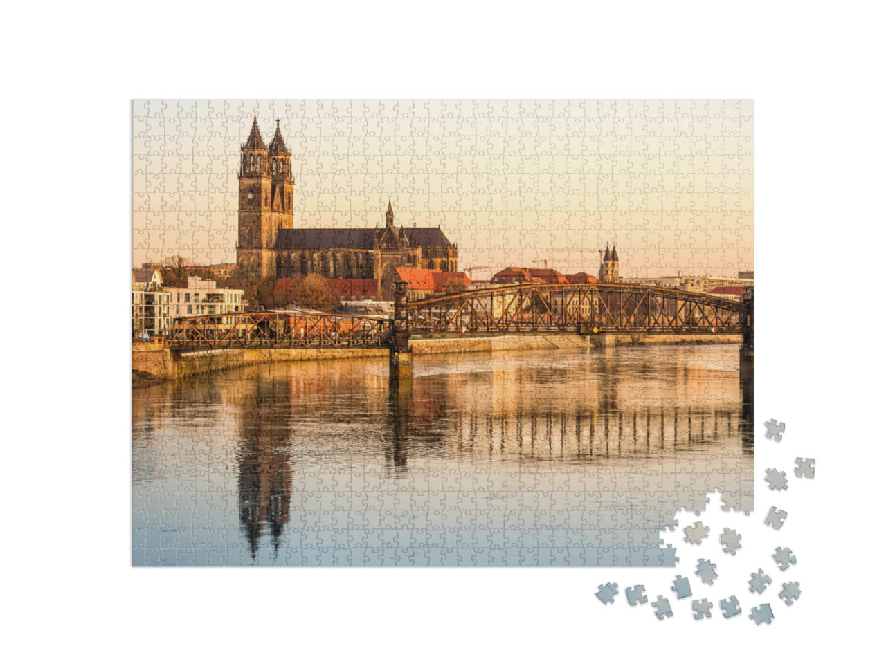 Puzzle 1000 Teile „Magdeburg, Landeshauptstadt von Sachsen-Anhalt, Deutschland“