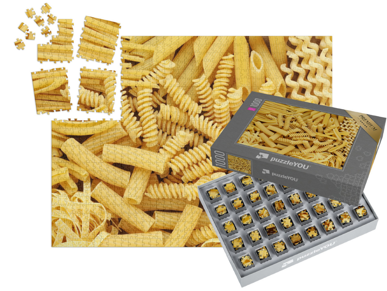 Puzzle „Verschiedene Arten und Formen von italienischer Pasta“ | SMART SORTED® 1000 Teile