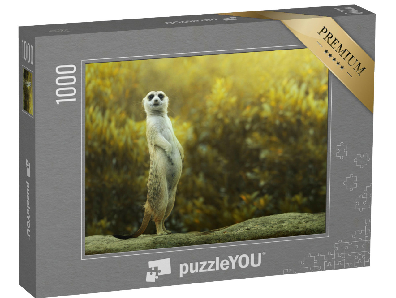 Puzzle 1000 Teile „Erdmännchen auf dem Stein stehend“