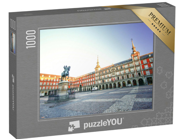 Puzzle 1000 Teile „Morgenlicht am Plaza Mayor in Madrid, Spanien“