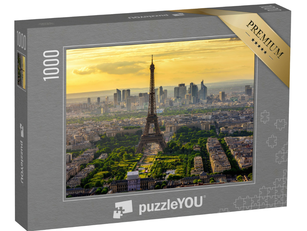 Puzzle 1000 Teile „Skyline von Paris mit Eiffelturm bei Sonnenuntergang“