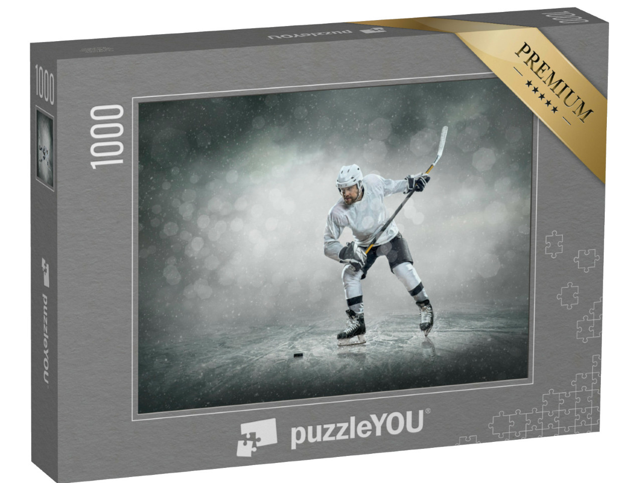 Puzzle 1000 Teile „Eishockeyspieler auf dem Eis im Freien“