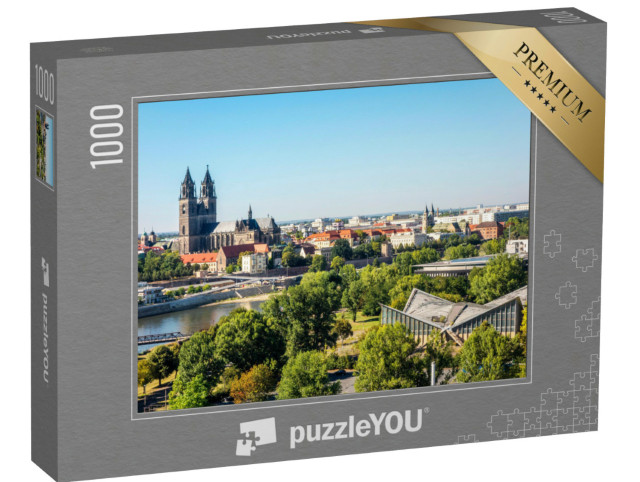 Puzzle 1000 Teile „Ansicht aus Magdeburg, Sachsen-Anhalt, Deutschland“