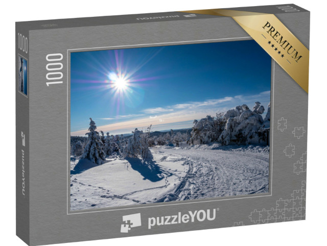 Puzzle 1000 Teile „Winterlandschaft im Erzgebirge auf dem Fichtelberg“