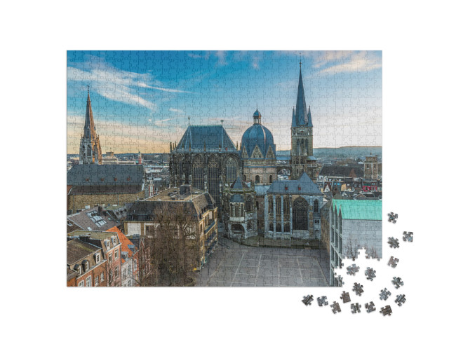 Puzzle 1000 Teile „Aachener Dom an einem ruhigen Morgen“