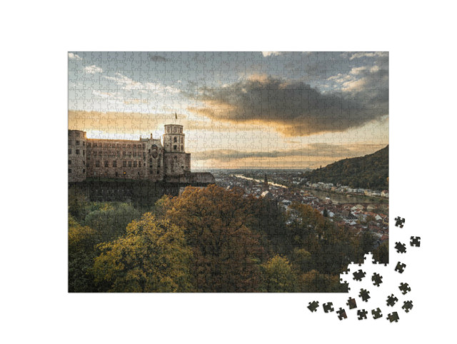 Puzzle 1000 Teile „Abendstimmung über Heidelberg“