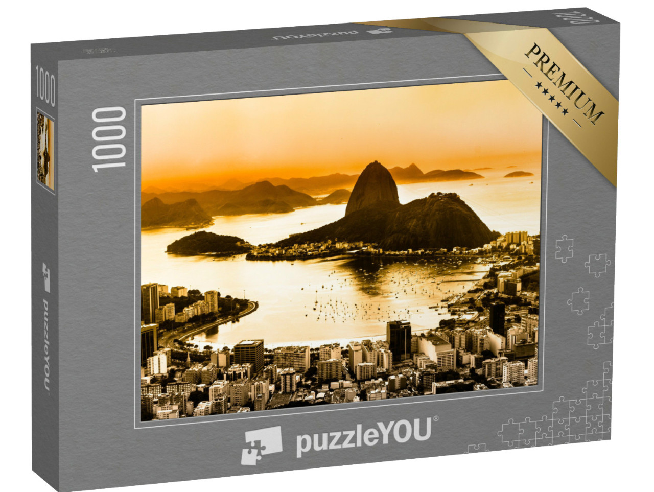 Puzzle 1000 Teile „Zuckerhut und Botafogo Strand in Rio de Janeiro, Brasilien“