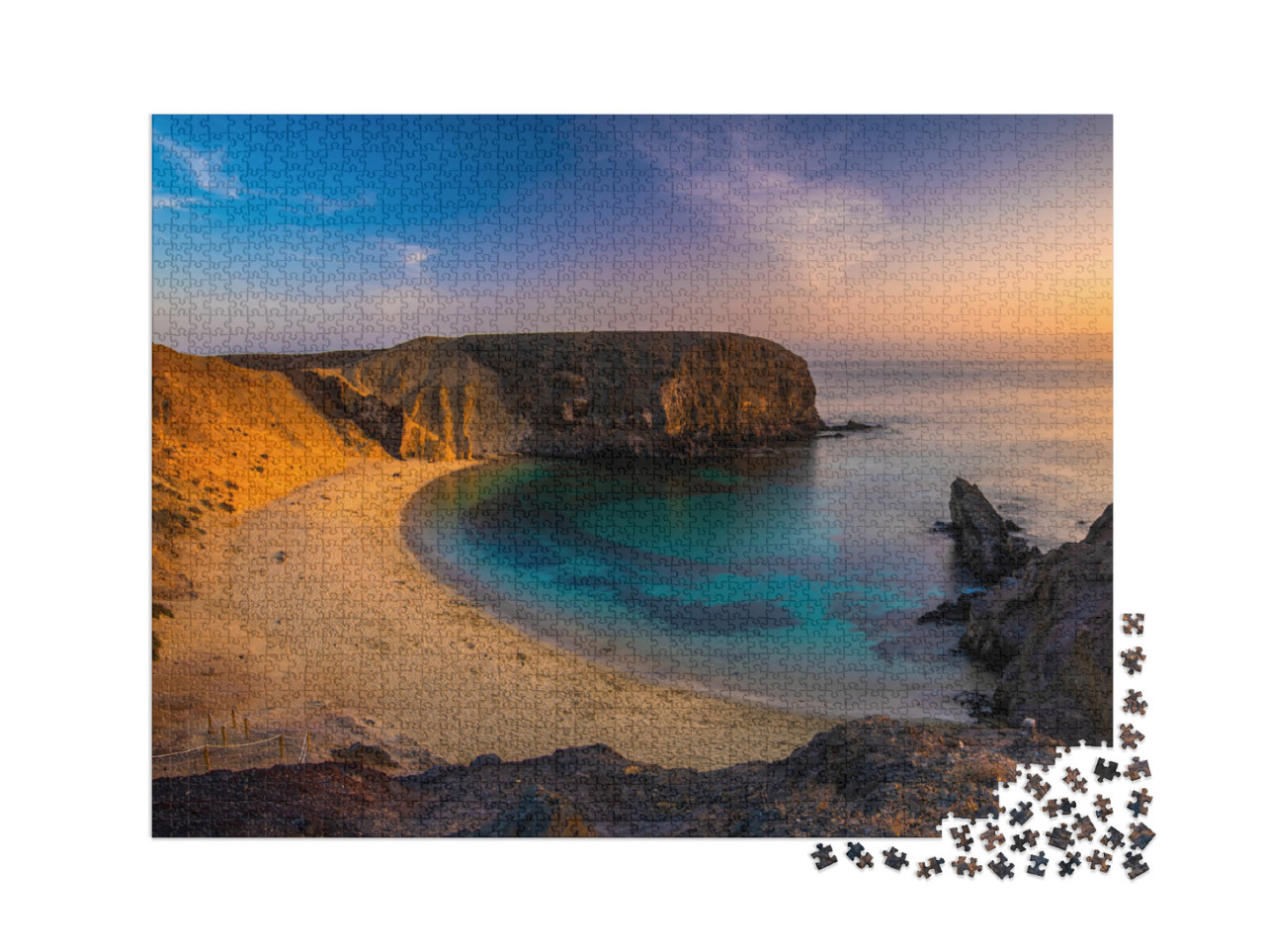 Puzzle 2000 Teile „Strand von Papagayo auf Lanzarote“