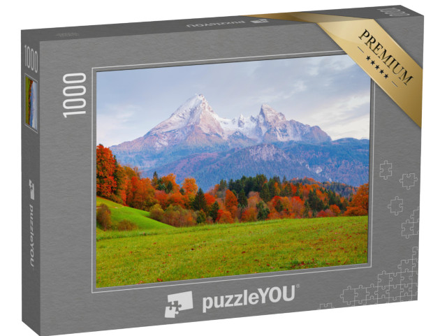 Puzzle 1000 Teile „Gebirgsmassiv Watzmann in schönen Herbstfarben, Deutschland“