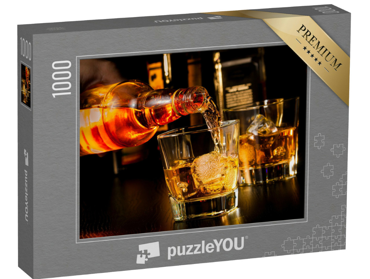 Puzzle 1000 Teile „Barmann schenkt Whiskey ein“