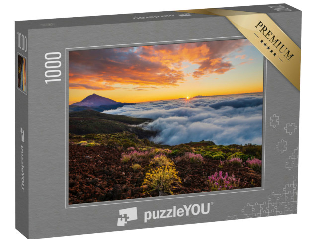 Puzzle 1000 Teile „Sonnenuntergang über den Wolken im Vulkan-Nationalpark Teide, Teneriffa“