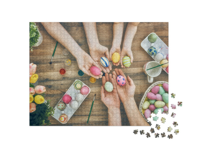 Puzzle 1000 Teile „Selbst bemalte Ostereier“