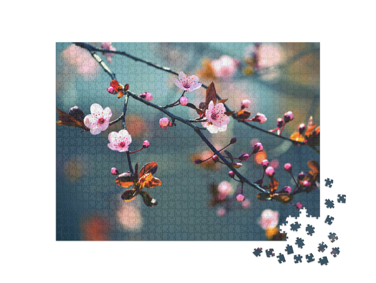 Puzzle 1000 Teile „Wunderschön blühende japanische Kirsche“