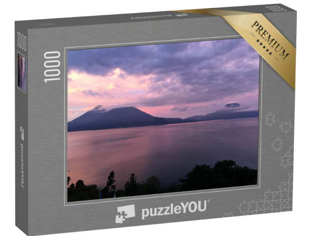 Puzzle 1000 Teile „Wunderschöner See Atitlán im Sonnenuntergang, Guatemala“