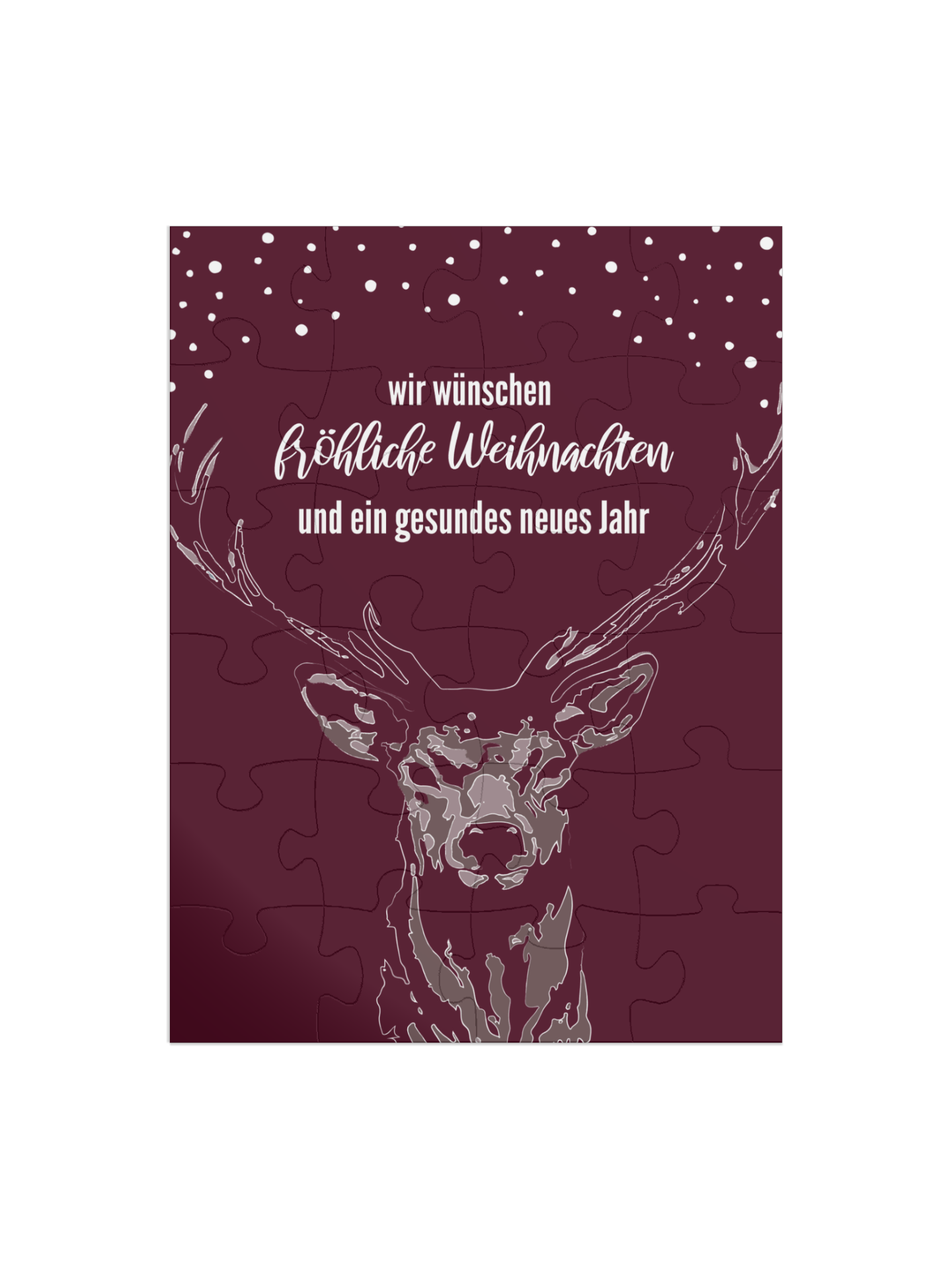 "Raindeer" in Hochformat weinrot