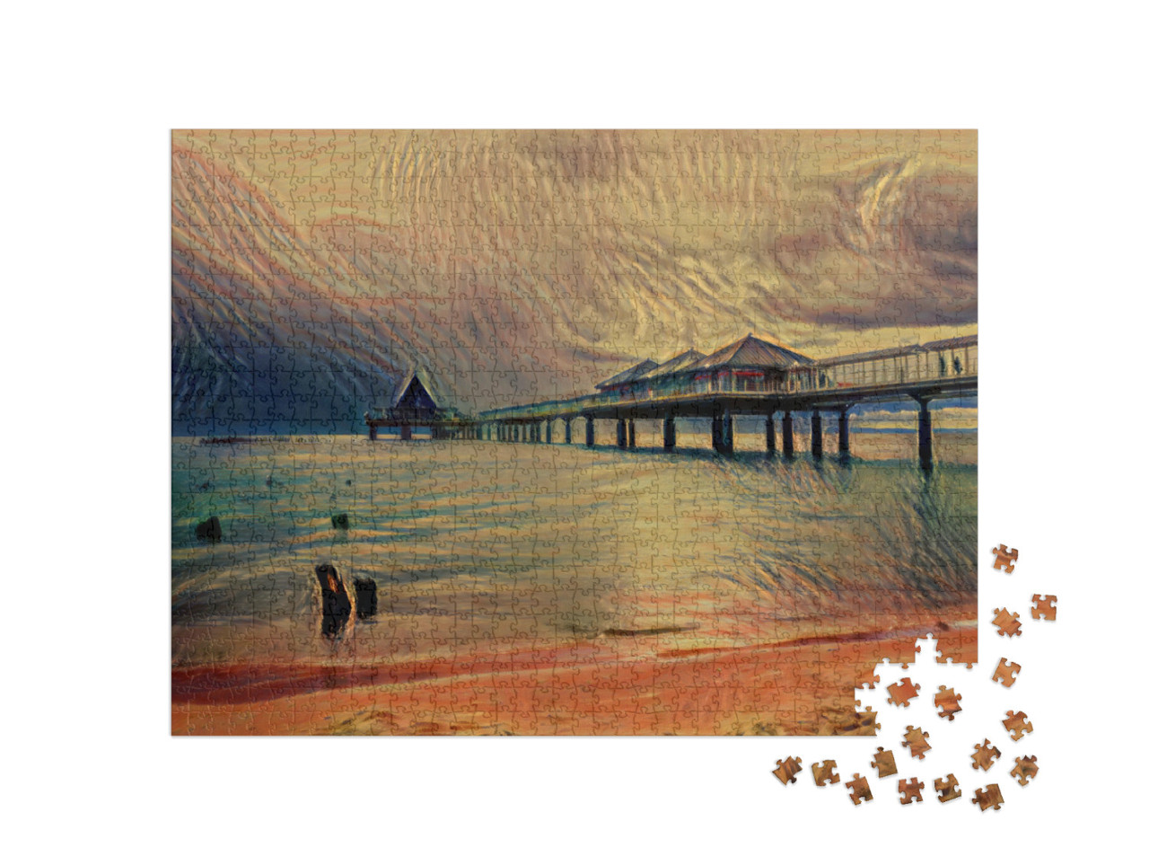 Puzzle 1000 Teile „im Stil von Edvard Munch, Der Schrei - Insel Usedom - Puzzle-Kollektion Künstler & Gemälde“