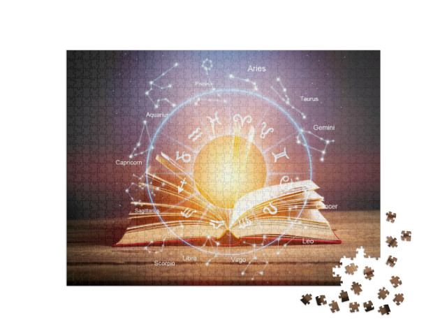 Puzzle 1000 Teile „Horoskop, Astrologie, Tierkreiszeichen, Mythos, Sterne“
