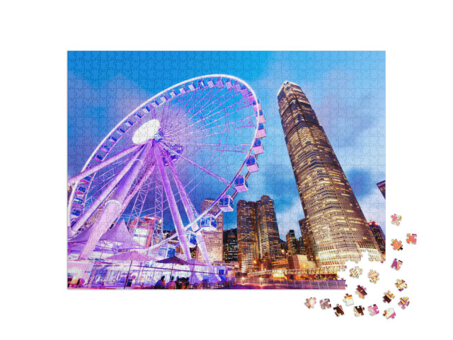 Puzzle 1000 Teile „Wunderbare Aussicht: Hongkong Riesenrad“