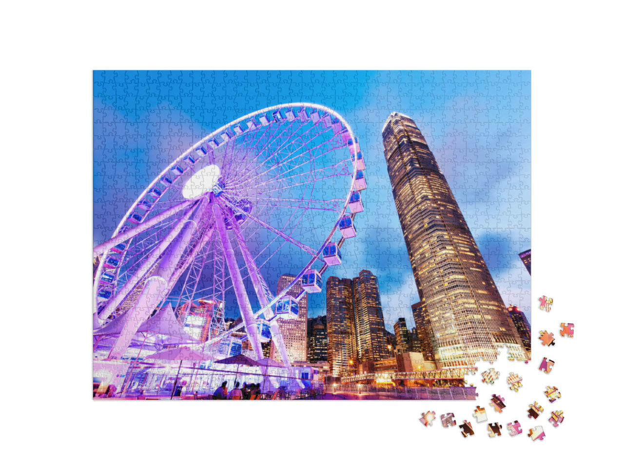 Puzzle 1000 Teile „Wunderbare Aussicht: Hongkong Riesenrad“