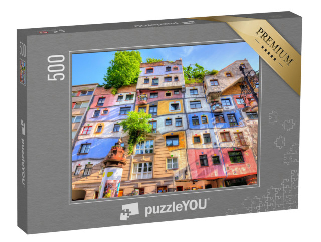 Puzzle 500 Teile „Hundertwasserhaus in Wien, Österreich“