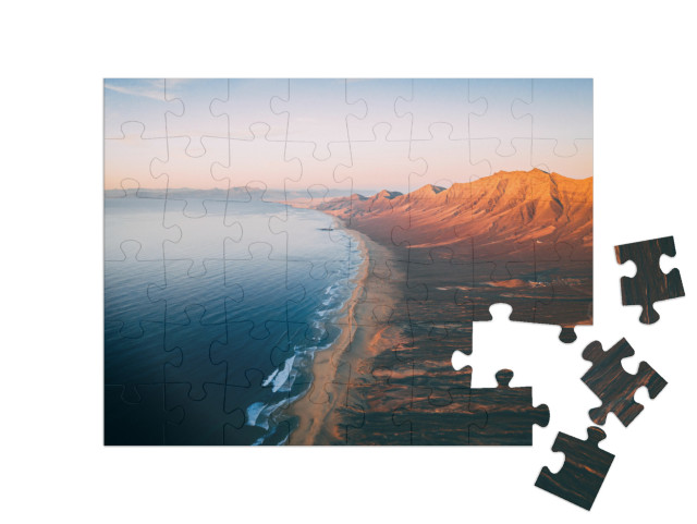 Puzzle 48 Teile „Luftaufnahme: Panorama von Cofete, Fuerteventura“