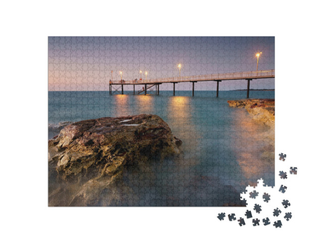 Puzzle 1000 Teile „Unendlich langer Steg Nightcliff Jetty, Darwin, Australien“