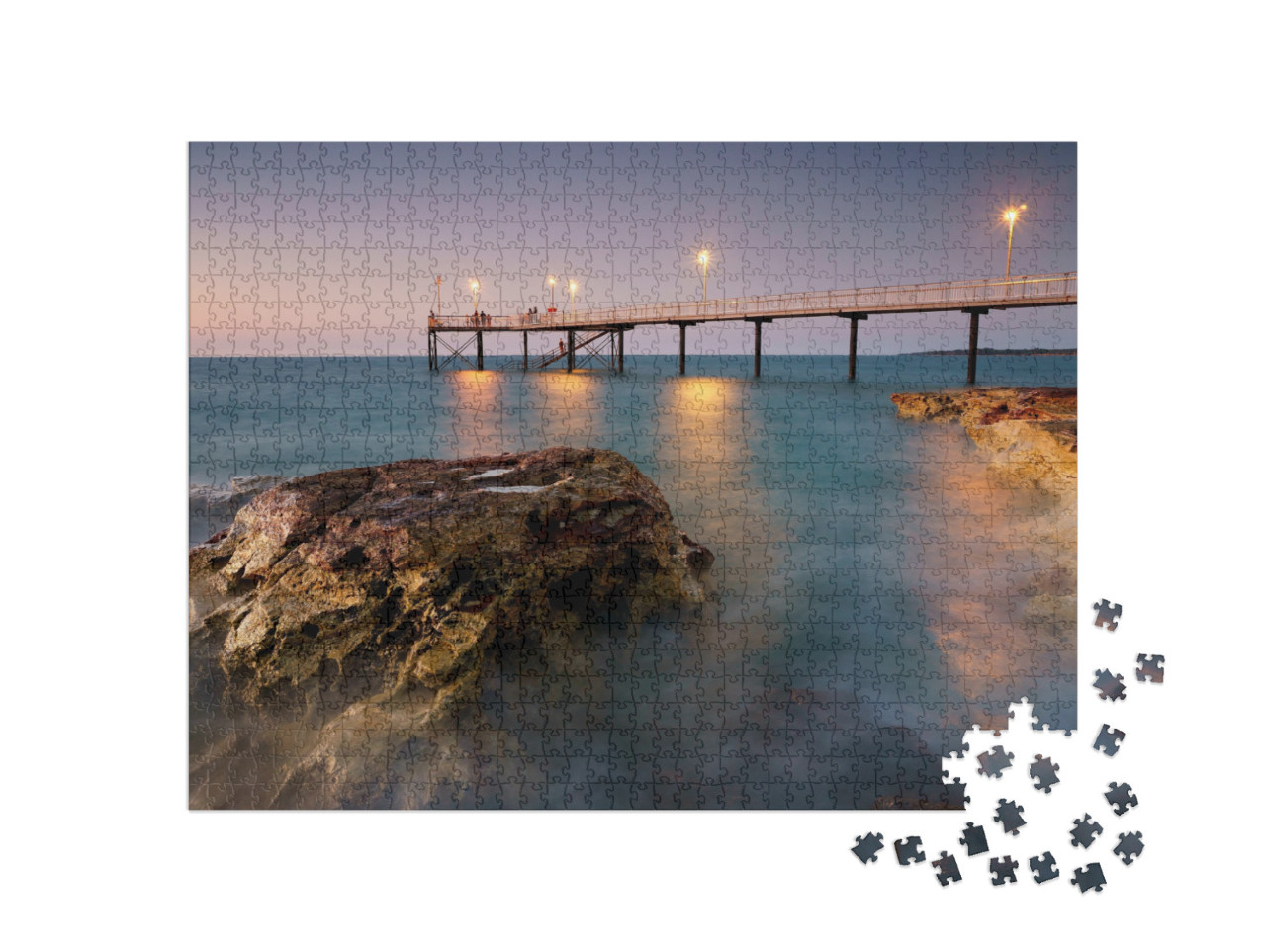 Puzzle 1000 Teile „Unendlich langer Steg Nightcliff Jetty, Darwin, Australien“