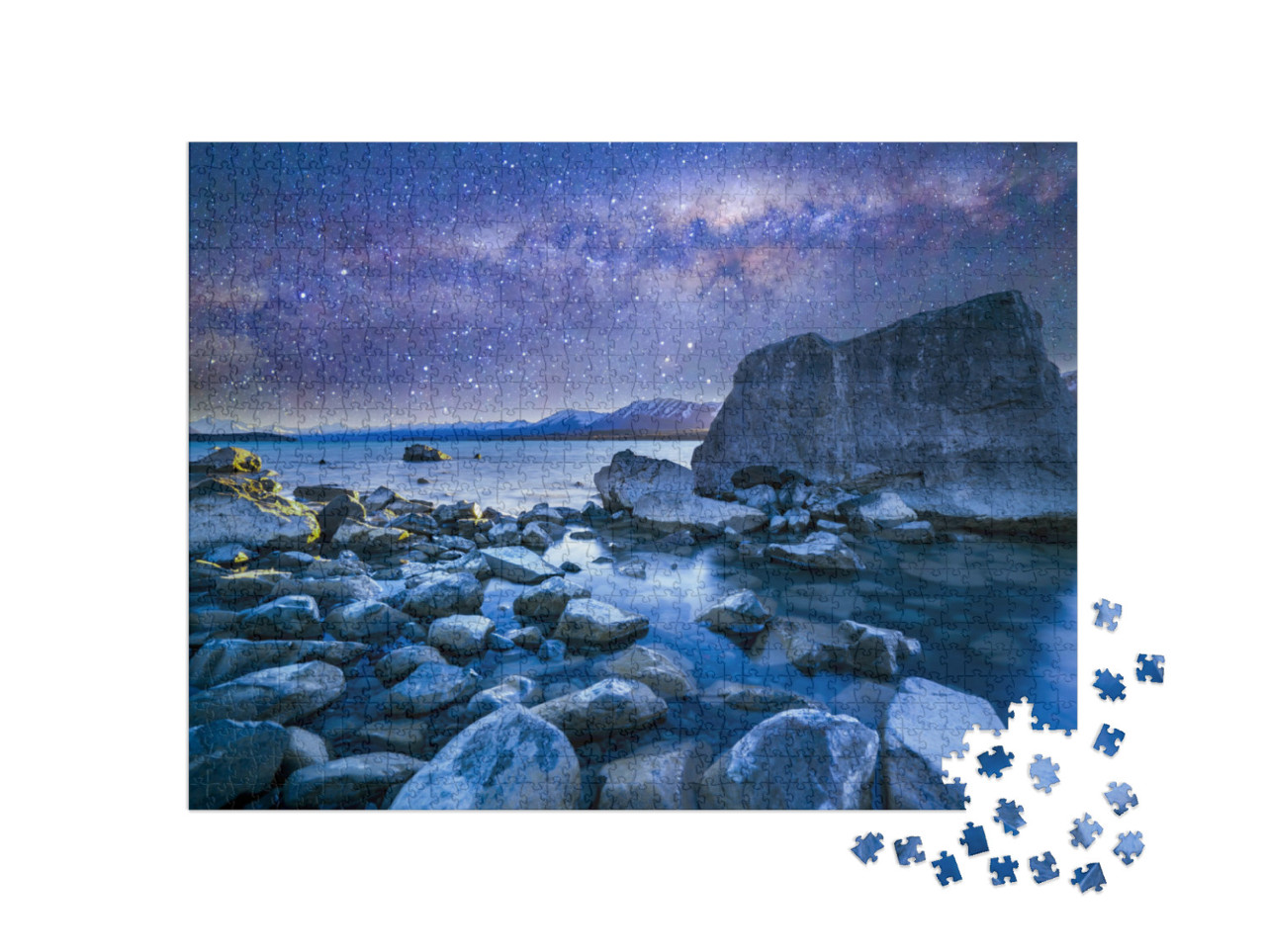 Puzzle 1000 Teile „Spektakuläres Bild des Lake Tekapo mit Milchstraße, Neuseeland “