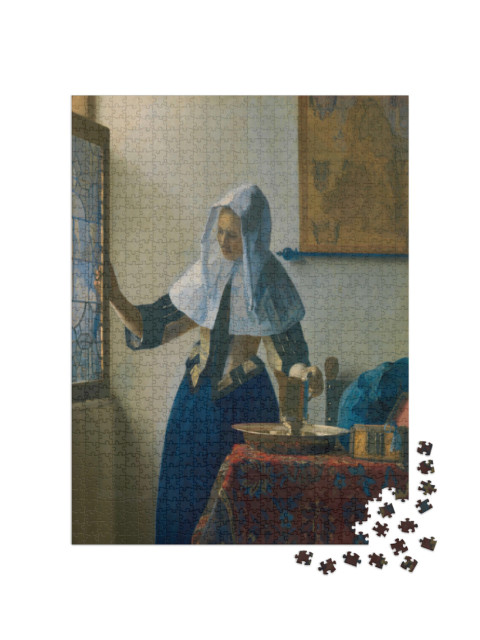Puzzle 1000 Teile „Johannes Vermeer - Junge Frau mit einem Wasserkrug“