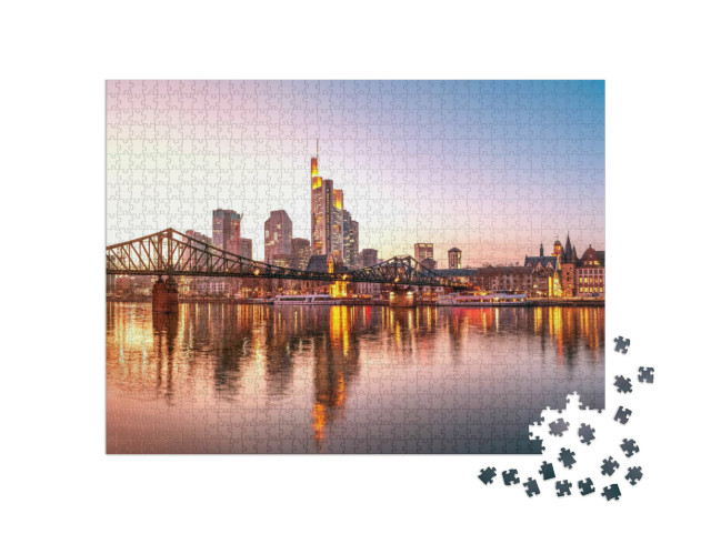 Puzzle 1000 Teile „Eisener Steg, Frankfurt am Main, Deutschland“