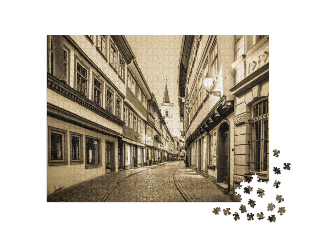 Puzzle 1000 Teile „Historische Fassaden in Erfurt, Deutschland“