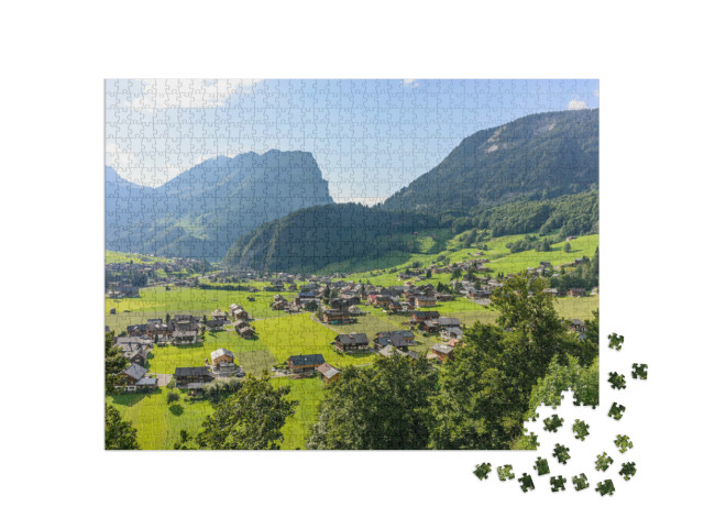 Puzzle 1000 Teile „Panoramablick auf Schoppernau, Vorarlberg, Österreich“