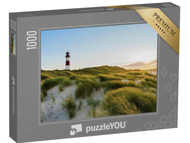 Puzzle 1000 Teile „Leuchtturm von List bei Sonnenuntergang, Ellenbogen, Sylt“
