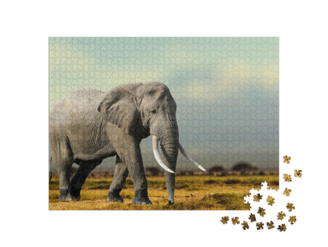 Puzzle 1000 Teile „Afrikanischer Elefant, Masai Mara National Park, Kenia“