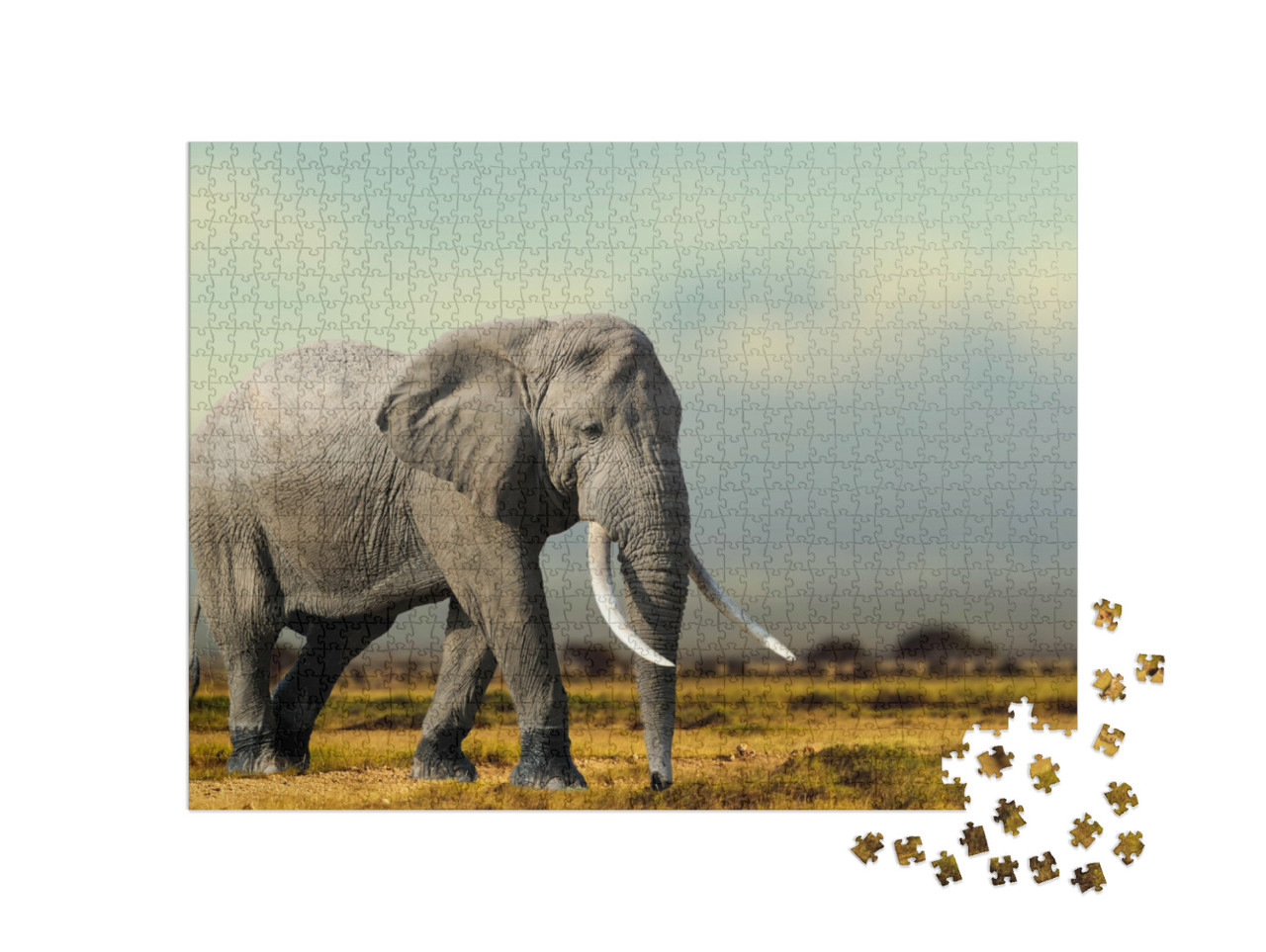 Puzzle 1000 Teile „Afrikanischer Elefant, Masai Mara National Park, Kenia“
