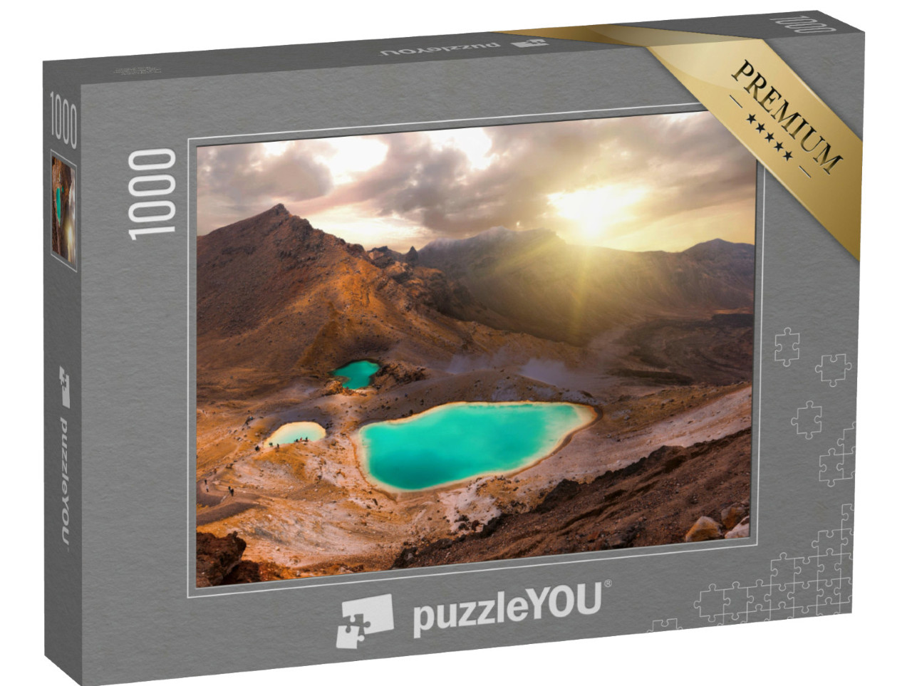Puzzle 1000 Teile „Sonnenaufgang über den Emerald Lakes, Tongariro National Park, Neuseeland“