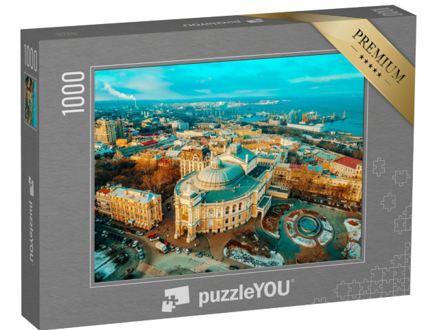 Puzzle 1000 Teile „Stadt aus der Vogelperspektive, Dächer von Odessa aus der Luft“