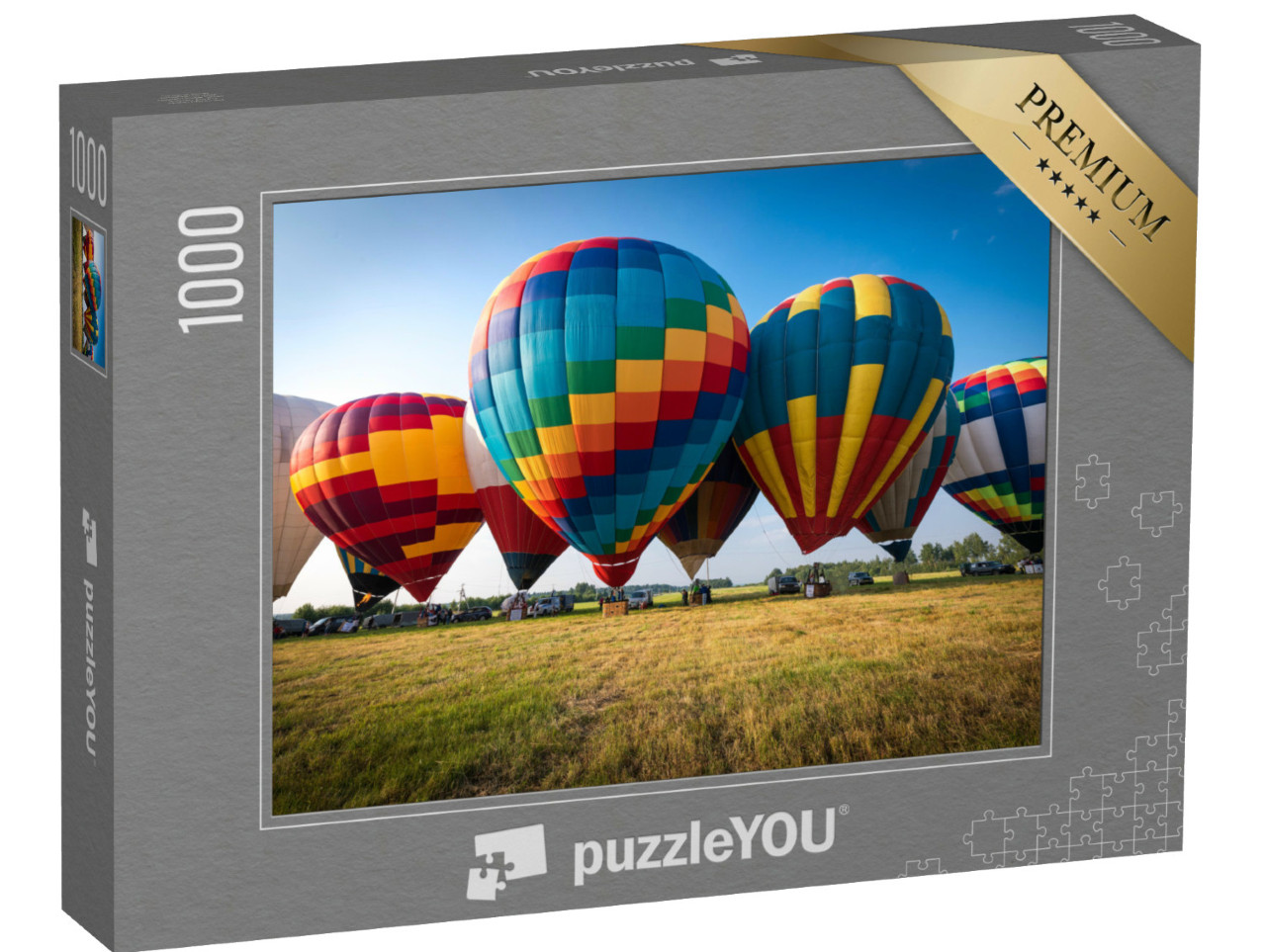 Puzzle 1000 Teile „Bunte Heißluftballons direkt vor dem Start“