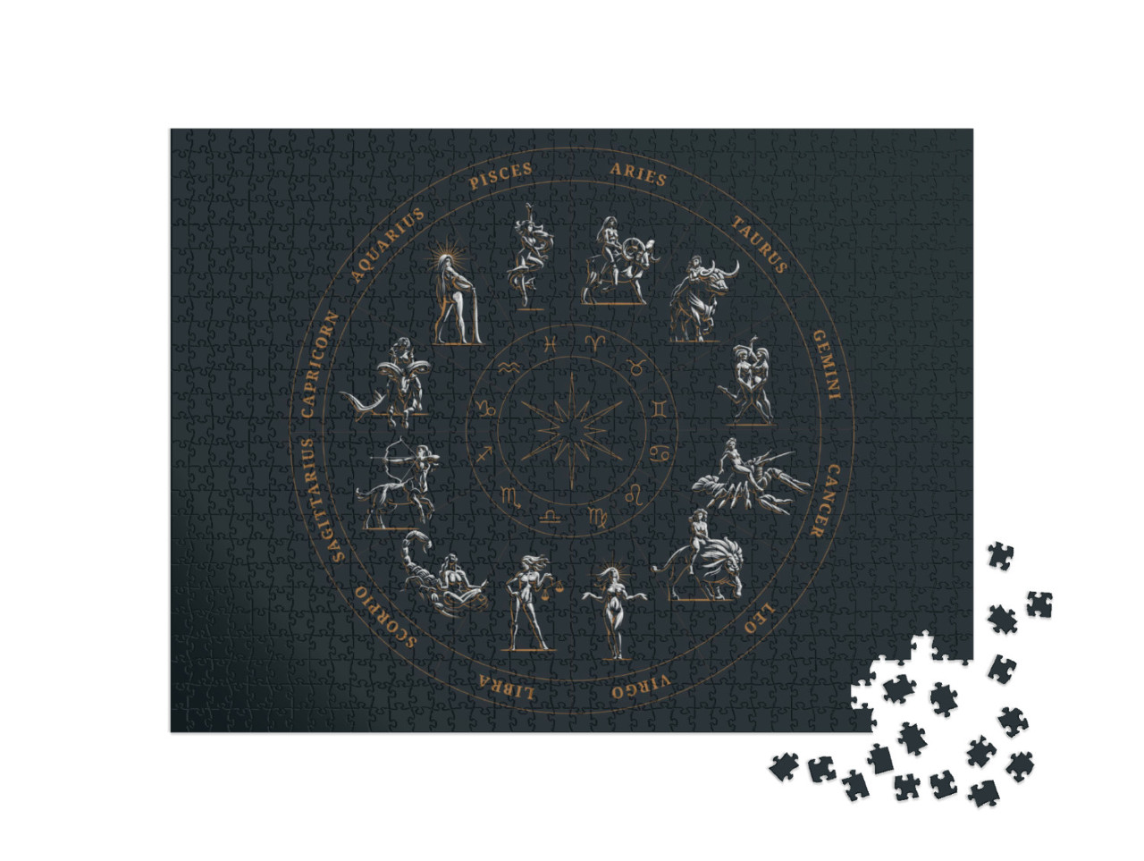 Puzzle 1000 Teile „Vektor-Illustration: Kreis des Tierkreises“