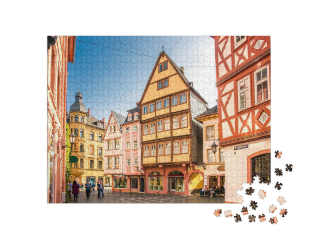 Puzzle 1000 Teile „Mainz: historische Häuser der Altstadt, Deutschland“