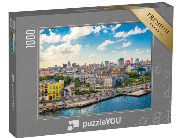 Puzzle 1000 Teile „Skyline der Innenstadt am Malecon, Havanna, Kuba“