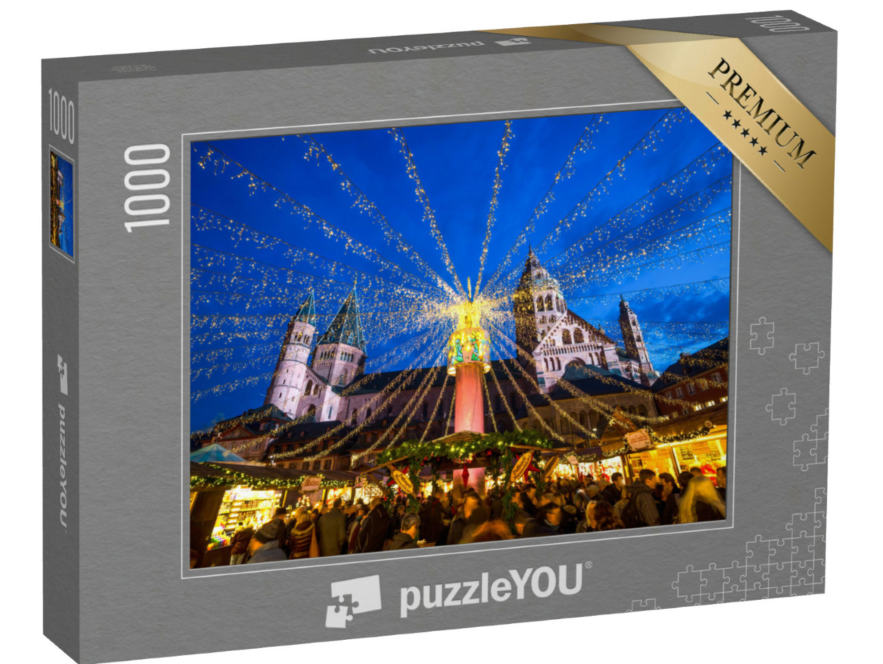 Puzzle 1000 Teile „Der Weihnachtsmarkt in Mainz, Deutschland“