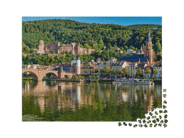 Puzzle 2000 Teile „Heidelberger Altstadt am Neckar, Deutschland“