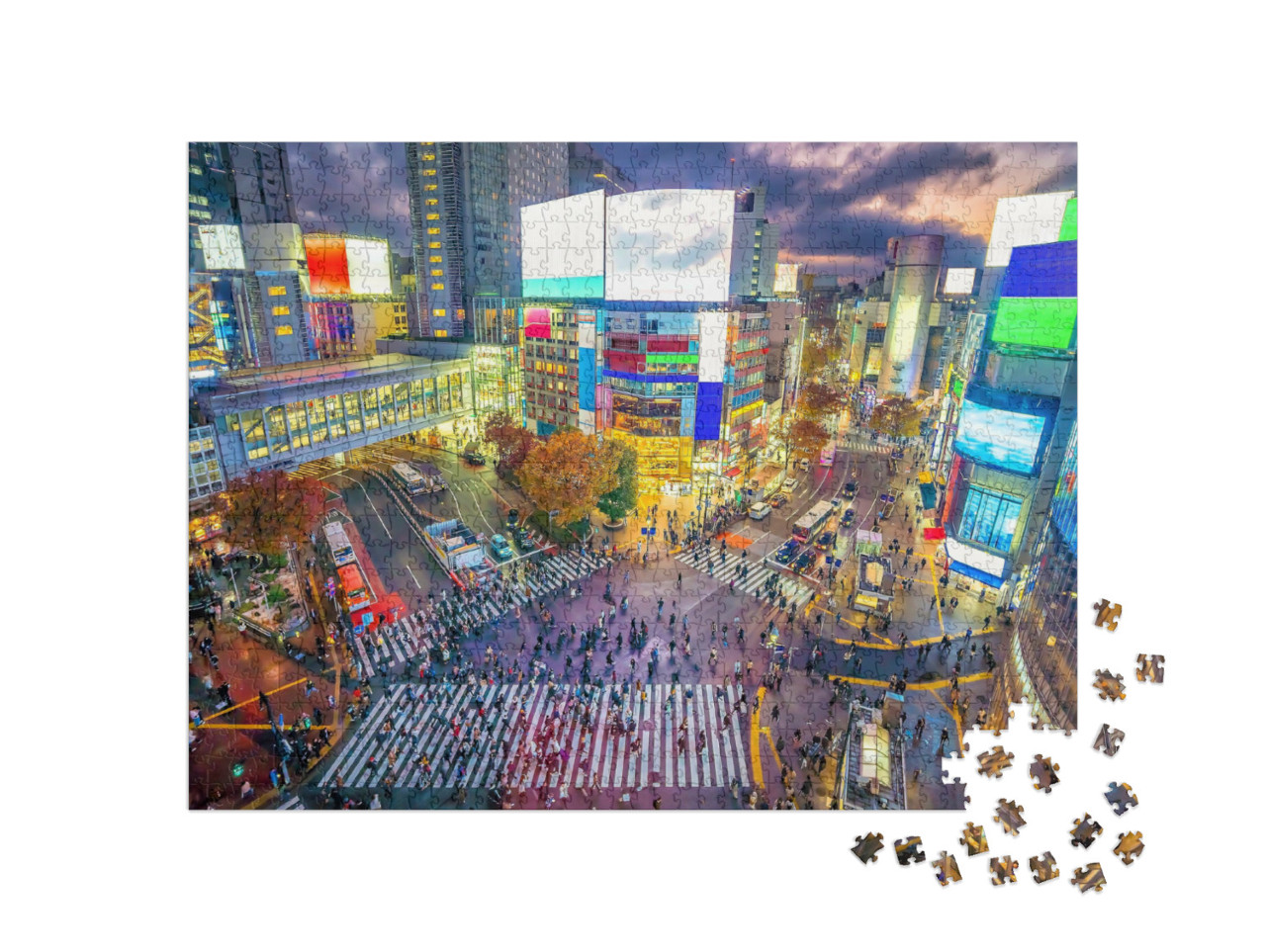 Puzzle 1000 Teile „Berühmte Shibuya-Kreuzung in Tokio, Japan“