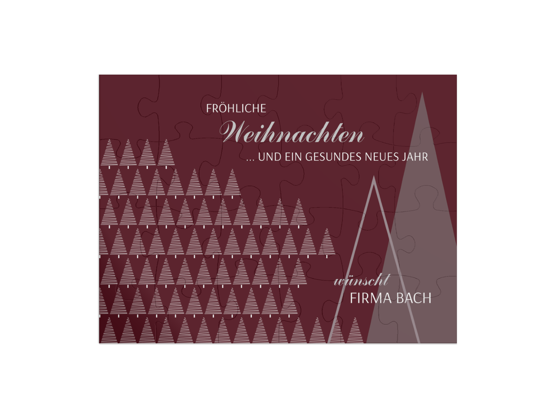 "Christmastree" in Querformat weinrot
