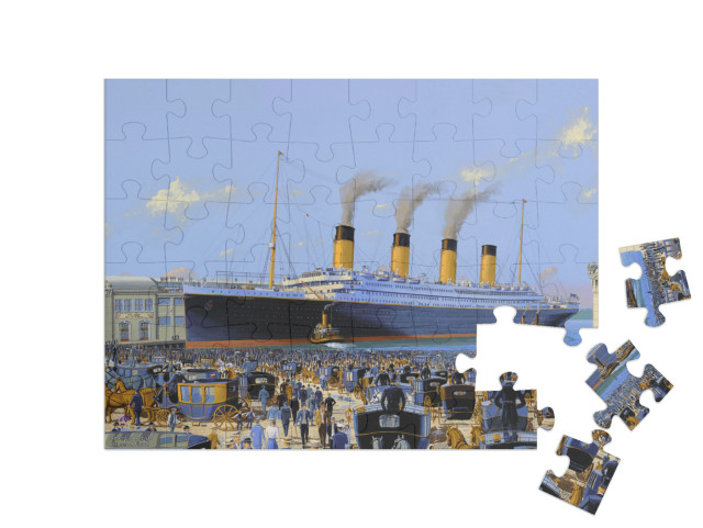 Puzzle 48 Teile „Titanic kommt an dem Chelsea Piers an“