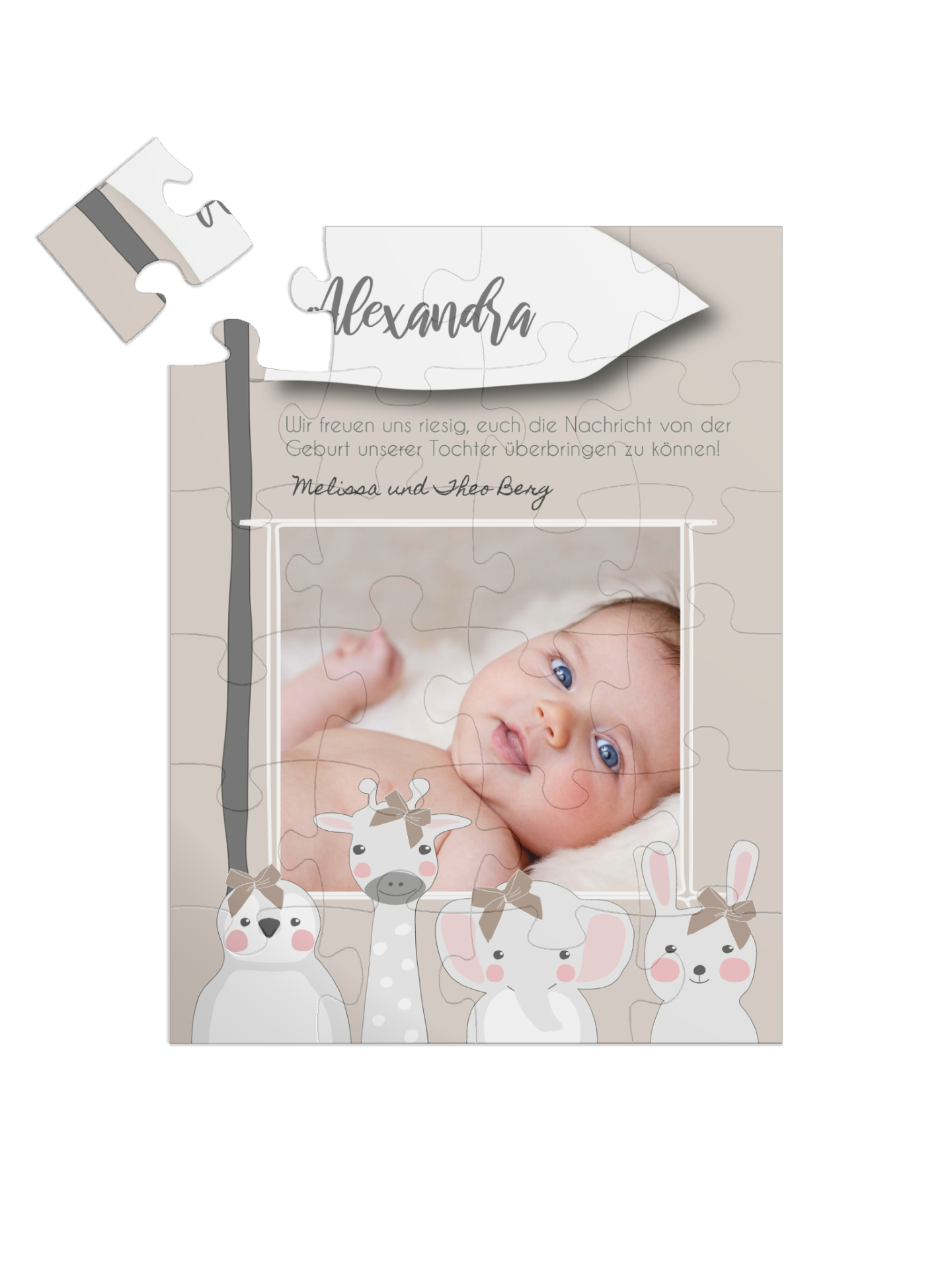 "Tierisch wild" in Hochformat beige