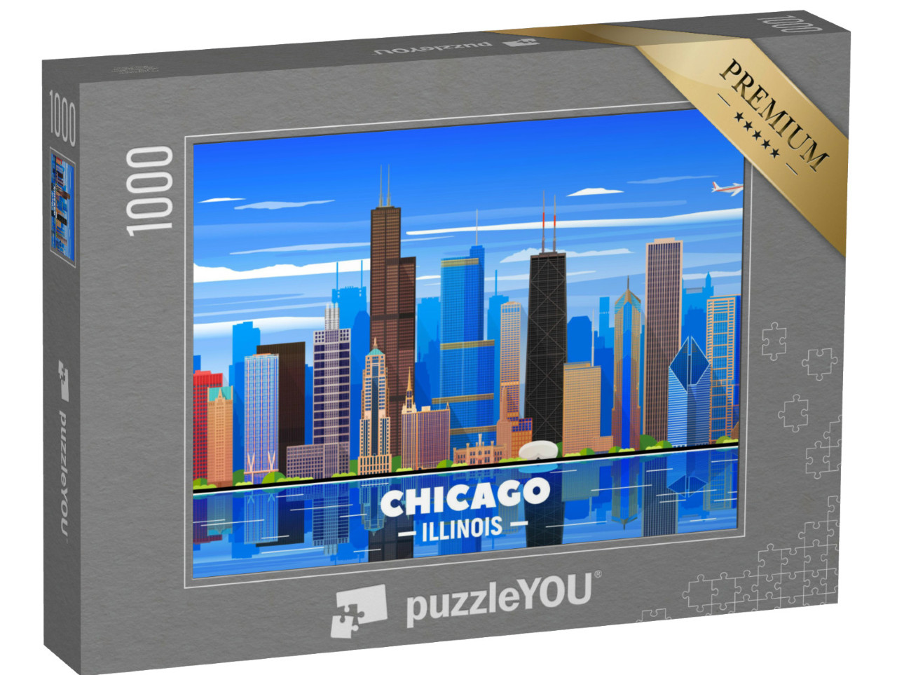 Puzzle 1000 Teile „Skyline von Chicago  “