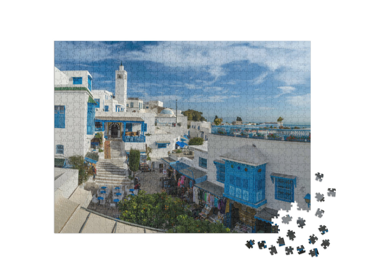 Puzzle 1000 Teile „Schöne Aussicht auf Sidi Bou Said, Tunis, Tunesien“